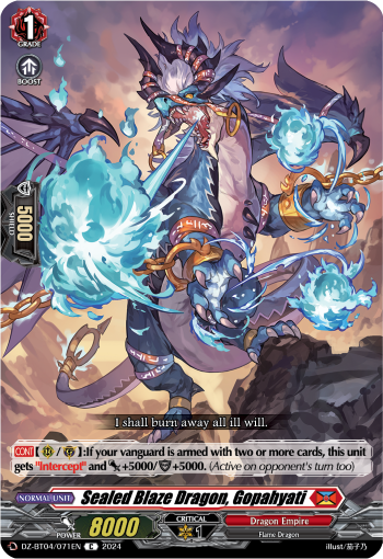 (071) Cardfight Vanguard Destined Showdown Single: Sealed Blaze Dragon, Gopahyati [D-Format]  Common