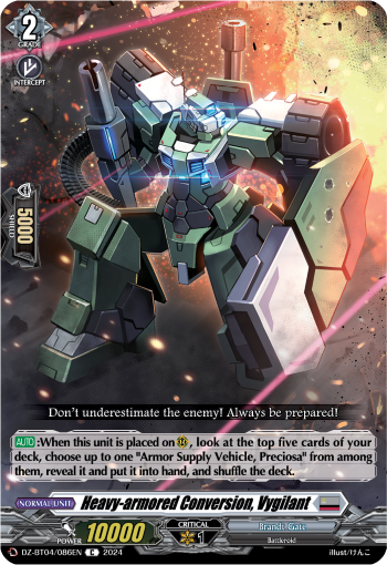 (086) Cardfight Vanguard Destined Showdown Single: Heavy-armored Conversion, Vygilant [D-Format]  Common