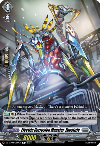 (090) Cardfight Vanguard Destined Showdown Single: Electric Corrosion Monster, Zapsizzle [D-Format]  Common
