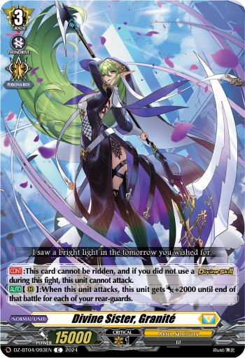 (093) Cardfight Vanguard Destined Showdown Single: Divine Sister, Granité [D-Format]  Common