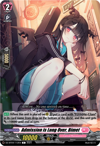 (112) Cardfight Vanguard Destined Showdown Single: Admission is Long Over, Bimet [D-Format]  Common