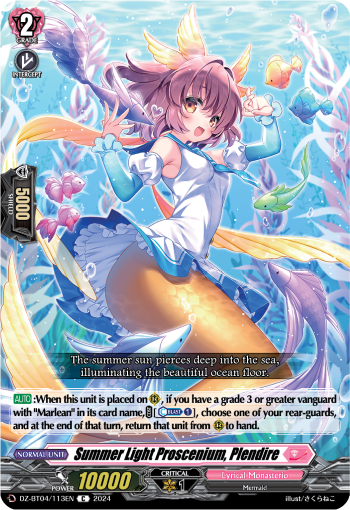 (113) Cardfight Vanguard Destined Showdown Single: Summer Light Proscenium, Plendire [D-Format]  Common