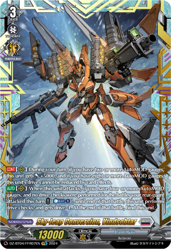(FFR07) Cardfight Vanguard Destined Showdown Single: Sky-leap Conversion, Vindschtar [D-Format] (V.2 - Double Frame Rare)  Double Frame Rare