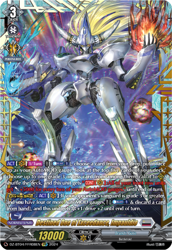 (FFR08) Cardfight Vanguard Destined Showdown Single: Destined One of Exceedance, Impauldio [D-Format] (V.2 - Double Frame Rare)  Double Frame Rare
