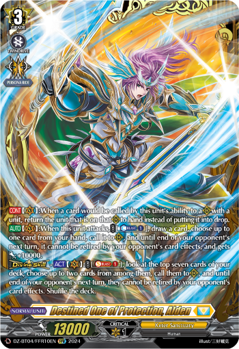 (FFR10) Cardfight Vanguard Destined Showdown Single: Destined One of Protection, Alden [D-Format] (V.2 - Double Frame Rare)  Double Frame Rare
