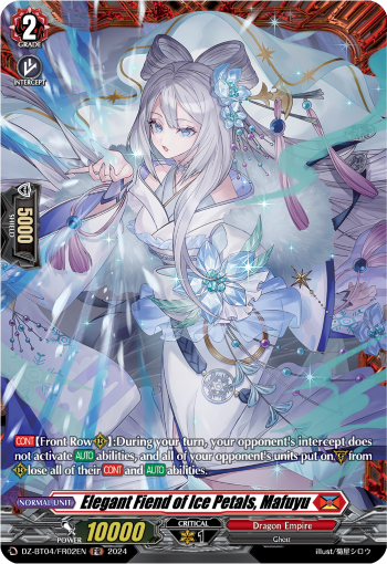 (FR02) Cardfight Vanguard Destined Showdown Single: Elegant Fiend of Ice Petals, Mafuyu [D-Format] (V.2 - Frame Rare)  Frame Rare