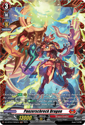 (FR05) Cardfight Vanguard Destined Showdown Single: Panzerschreck Dragon [D-Format] (V.2 - Frame Rare)  Frame Rare