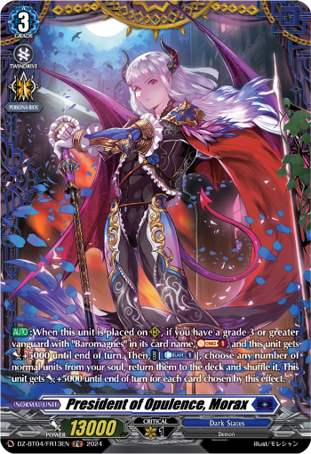 (FR13) Cardfight Vanguard Destined Showdown Single: President of Opulence, Morax [D-Format] (V.2 - Frame Rare)  Frame Rare