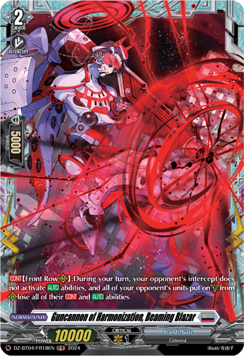 (FR18) Cardfight Vanguard Destined Showdown Single: Guncannon of Harmonization, Beaming Blazar [D-Format] (V.2 - Frame Rare)  Frame Rare