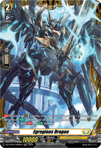 (FR26) Cardfight Vanguard Destined Showdown Single: Egregious Dragon [D-Format] (V.2 - Frame Rare)  Frame Rare