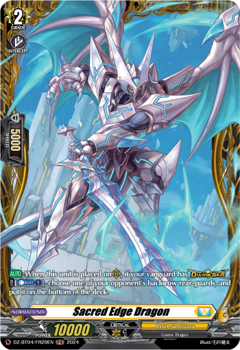 (FR29) Cardfight Vanguard Destined Showdown Single: Sacred Edge Dragon [D-Format] (V.2 - Frame Rare)  Frame Rare