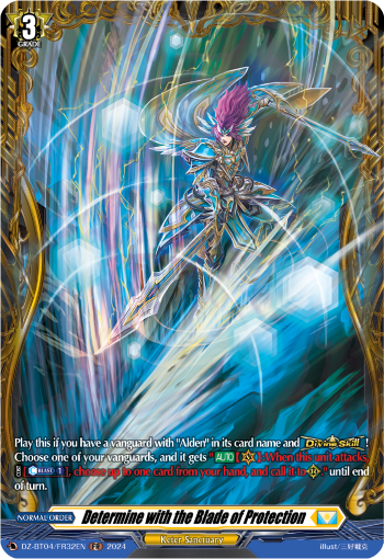 (FR32) Cardfight Vanguard Destined Showdown Single: Determine with the Blade of Protection [D-Format] (V.2 - Frame Rare)  Frame Rare