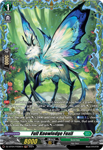 (FR36) Cardfight Vanguard Destined Showdown Single: Full Knowledge Foxil [D-Format] (V.2 - Frame Rare)  Frame Rare