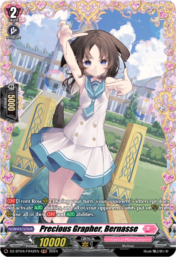 (FR42) Cardfight Vanguard Destined Showdown Single: Precious Grapher, Bernasse [D-Format] (V.2 - Frame Rare)  Frame Rare