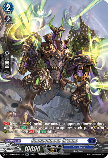 (SR11) Cardfight Vanguard Destined Showdown Single: Consequence Dragon [D-Format] (V.3 - Silver Rare)  Silver Rare
