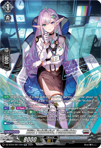 (SR17) Cardfight Vanguard Destined Showdown Single: Blitz Publicist, Fentlichta [D-Format] (V.3 - Silver Rare)  Silver Rare