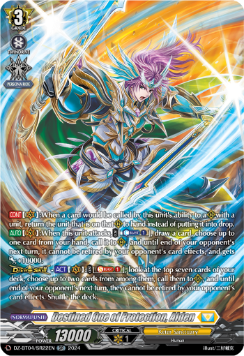 (SR22) Cardfight Vanguard Destined Showdown Single: Destined One of Protection, Alden [D-Format] (V.4 - Silver Rare)  Silver Rare