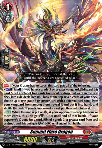 (003) Cardfight Vanguard Omniscient Awakening Single: Summit Flare Dragon [D-Format] (V.1 - Triple Rare)  Triple Rare