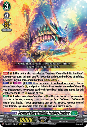 (014) Cardfight Vanguard Omniscient Awakening Single: Destined King of Infinity, Levidras Empireo [D-Format] (V.1 - Triple Rare)  Triple Rare