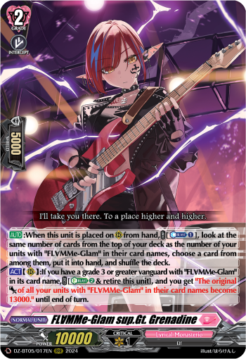 (017) Cardfight Vanguard Omniscient Awakening Single: FL∀MMe-Glam sup.Gt. Grenadine [D-Format] (V.1 - Triple Rare)  Triple Rare