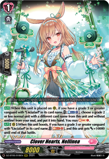 (018) Cardfight Vanguard Omniscient Awakening Single: Clover Hearts, Nellinea [D-Format] (V.1 - Triple Rare)  Triple Rare