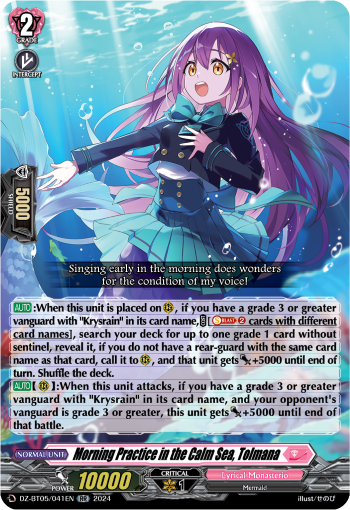 (041) Cardfight Vanguard Omniscient Awakening Single: Morning Practice in the Calm Sea, Tolmana [D-Format] (V.1 - Double Rare)  Double Rare