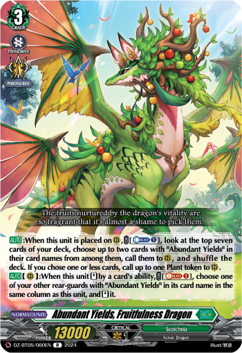 (060) Cardfight Vanguard Omniscient Awakening Single: Abundant Yields, Fruitfulness Dragon [D-Format] (V.1 - Rare)  Rare