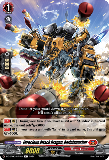 (074) Cardfight Vanguard Omniscient Awakening Single: Ferocious Attack Dragon, Aeriolauncher [D-Format]  Common
