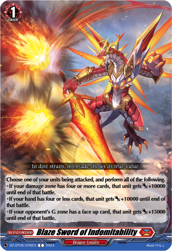 (076) Cardfight Vanguard Omniscient Awakening Single: Blaze Sword of Indomitability [D-Format]  Common