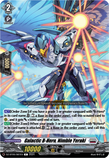 (087) Cardfight Vanguard Omniscient Awakening Single: Galactic B-Hero, Nimble Yeraki [D-Format]  Common