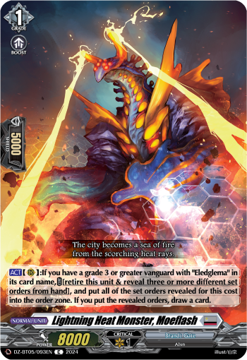 (093) Cardfight Vanguard Omniscient Awakening Single: Lightning Heat Monster, Moeflash [D-Format]  Common