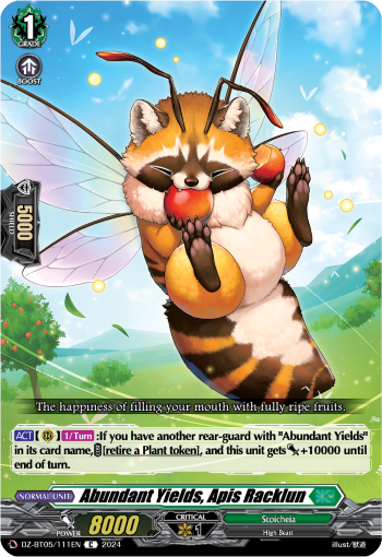 (111) Cardfight Vanguard Omniscient Awakening Single: Abundant Yields, Apis Racklun [D-Format]  Common