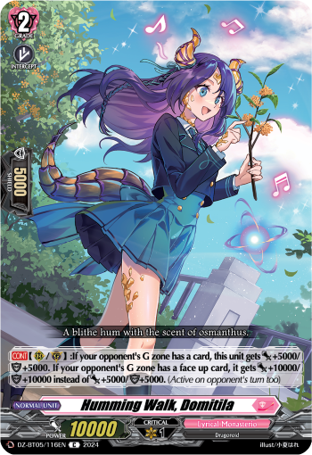 (116) Cardfight Vanguard Omniscient Awakening Single: Humming Walk, Domitila [D-Format]  Common