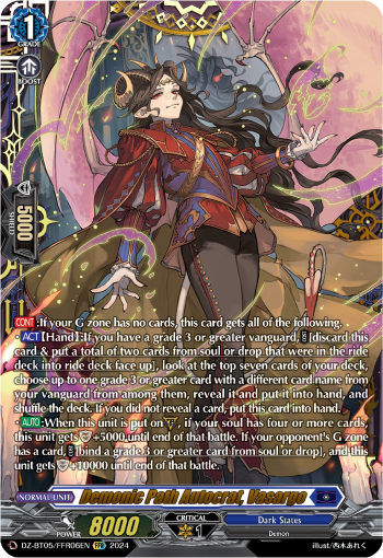 (FFR06) Cardfight Vanguard Omniscient Awakening Single: Demonic Path Autocrat, Vasargo [D-Format] (V.2 - Double Frame Rare)  Double Frame Rare