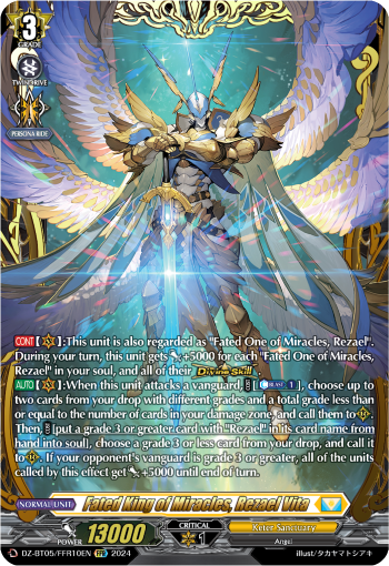 (FFR10) Cardfight Vanguard Omniscient Awakening Single: Fated King of Miracles, Rezael Vita [D-Format] (V.2 - Double Frame Rare)  Double Frame Rare