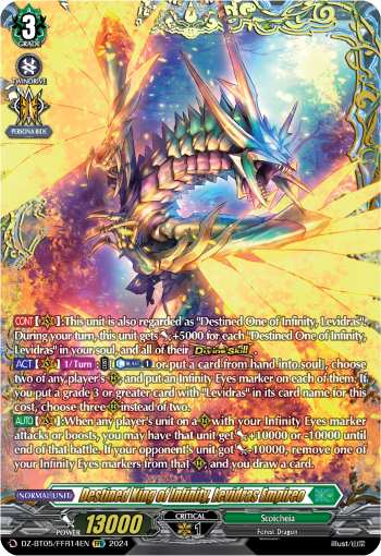 (FFR14) Cardfight Vanguard Omniscient Awakening Single: Destined King of Infinity, Levidras Empireo [D-Format] (V.2 - Double Frame Rare)  Double Frame Rare