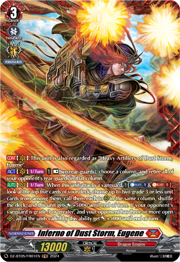 (FR01) Cardfight Vanguard Omniscient Awakening Single: Inferno of Dust Storm, Eugene [D-Format] (V.2 - Frame Rare)  Frame Rare