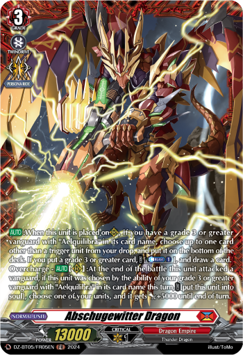 (FR05) Cardfight Vanguard Omniscient Awakening Single: Abschugewitter Dragon [D-Format] (V.2 - Frame Rare)  Frame Rare