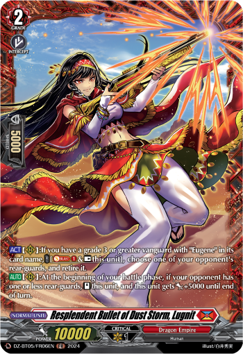 (FR06) Cardfight Vanguard Omniscient Awakening Single: Resplendent Bullet of Dust Storm, Lugnit [D-Format] (V.2 - Frame Rare)  Frame Rare