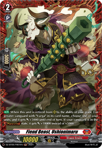 (FR07) Cardfight Vanguard Omniscient Awakening Single: Fiend Beast, Ushionimaru [D-Format] (V.2 - Frame Rare)  Frame Rare