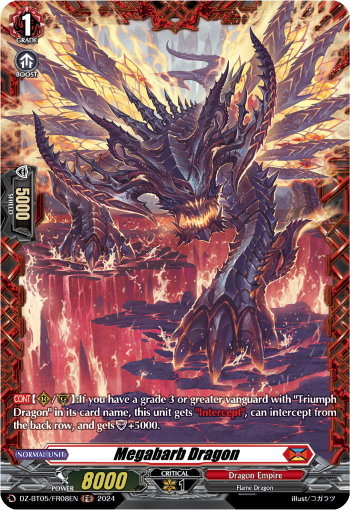 (FR08) Cardfight Vanguard Omniscient Awakening Single: Megabarb Dragon [D-Format] (V.2 - Frame Rare)  Frame Rare