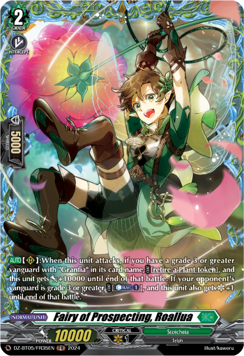 (FR35) Cardfight Vanguard Omniscient Awakening Single: Fairy of Prospecting, Roallua [D-Format] (V.2 - Frame Rare)  Frame Rare