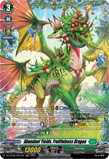 (FR37) Cardfight Vanguard Omniscient Awakening Single: Abundant Yields, Fruitfulness Dragon [D-Format] (V.2 - Frame Rare)  Frame Rare