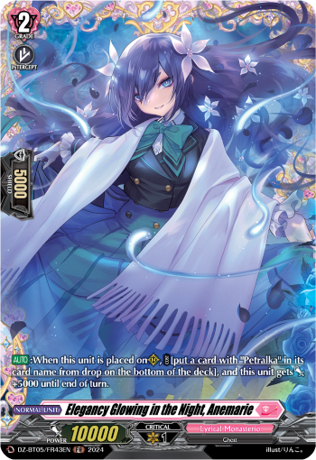(FR43) Cardfight Vanguard Omniscient Awakening Single: Elegancy Glowing in the Night, Anemarie [D-Format] (V.2 - Frame Rare)  Frame Rare