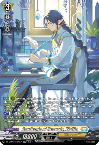 (SR26) Cardfight Vanguard Omniscient Awakening Single: Academic of Records, Writin [D-Format] (V.3 - Silver Rare)  Silver Rare