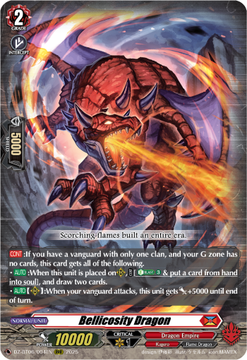 (004) Cardfight Vanguard Generation Dragenesis Single: Bellicosity Dragon [D-Format] (V.1 - Triple Rare)  Triple Rare