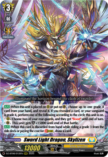 (012) Cardfight Vanguard Generation Dragenesis Single: Sword Light Dragon, Skylizen [D-Format] (V.1 - Triple Rare)  Triple Rare