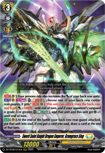 (013) Cardfight Vanguard Generation Dragenesis Single: Sword Saint Knight Dragon Emperor, Gramgrace Sieg [D-Format] (V.1 - Triple Rare)  Triple Rare