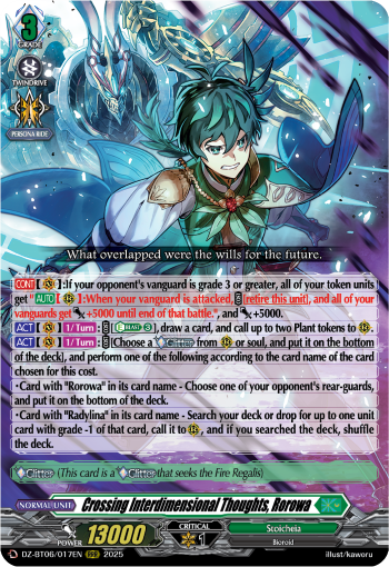 (017) Cardfight Vanguard Generation Dragenesis Single: Crossing Interdimensional Thoughts, Rorowa [D-Format] (V.1 - Triple Rare)  Triple Rare