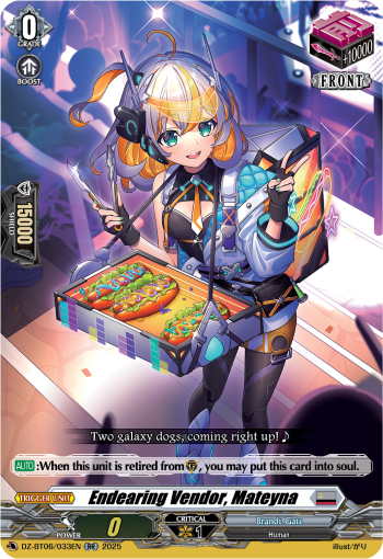 (033) Cardfight Vanguard Generation Dragenesis Single: Endearing Vendor, Mateyna [D-Format] (V.1 - Double Rare)  Double Rare